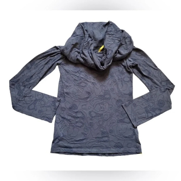 Charcoal tissue cowl neck long sleeve top Small flaws - Picture 1 of 8